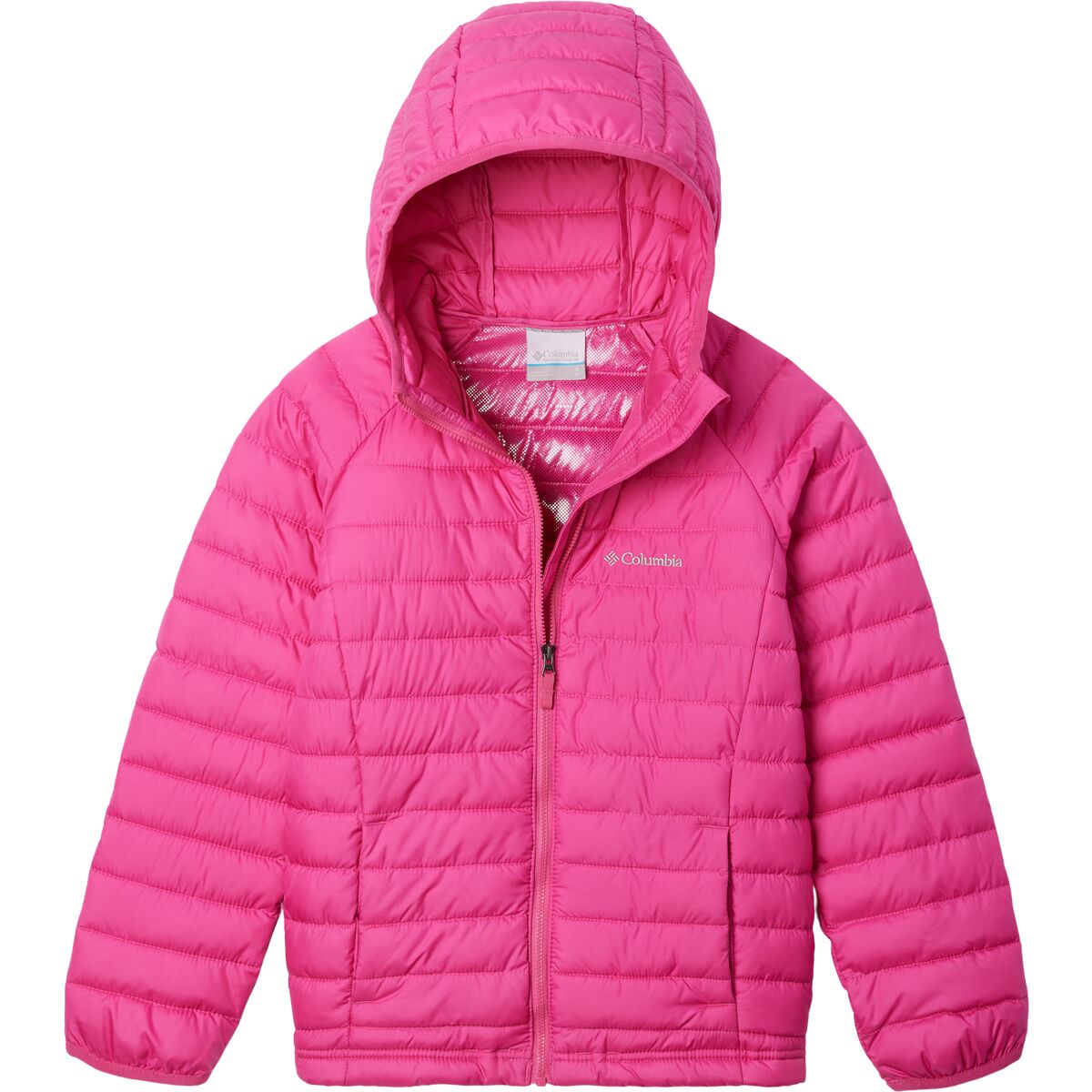 Image of Columbia Powder Lite II Hooded Jacket - Girls' Pink Ice, XL