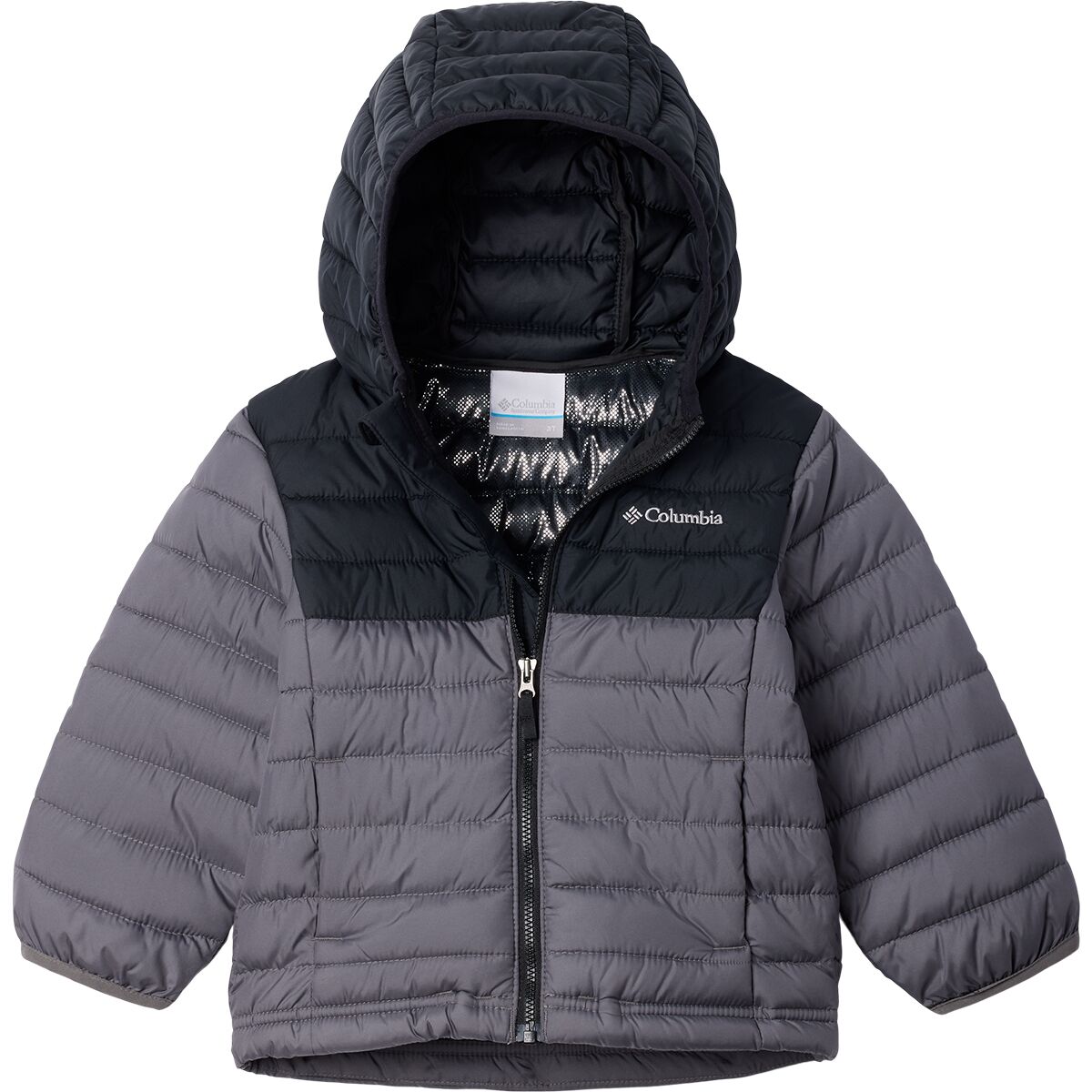 Image of Columbia Powder Lite II Hooded Jacket - Toddler Boys' City Grey/Black, 2T