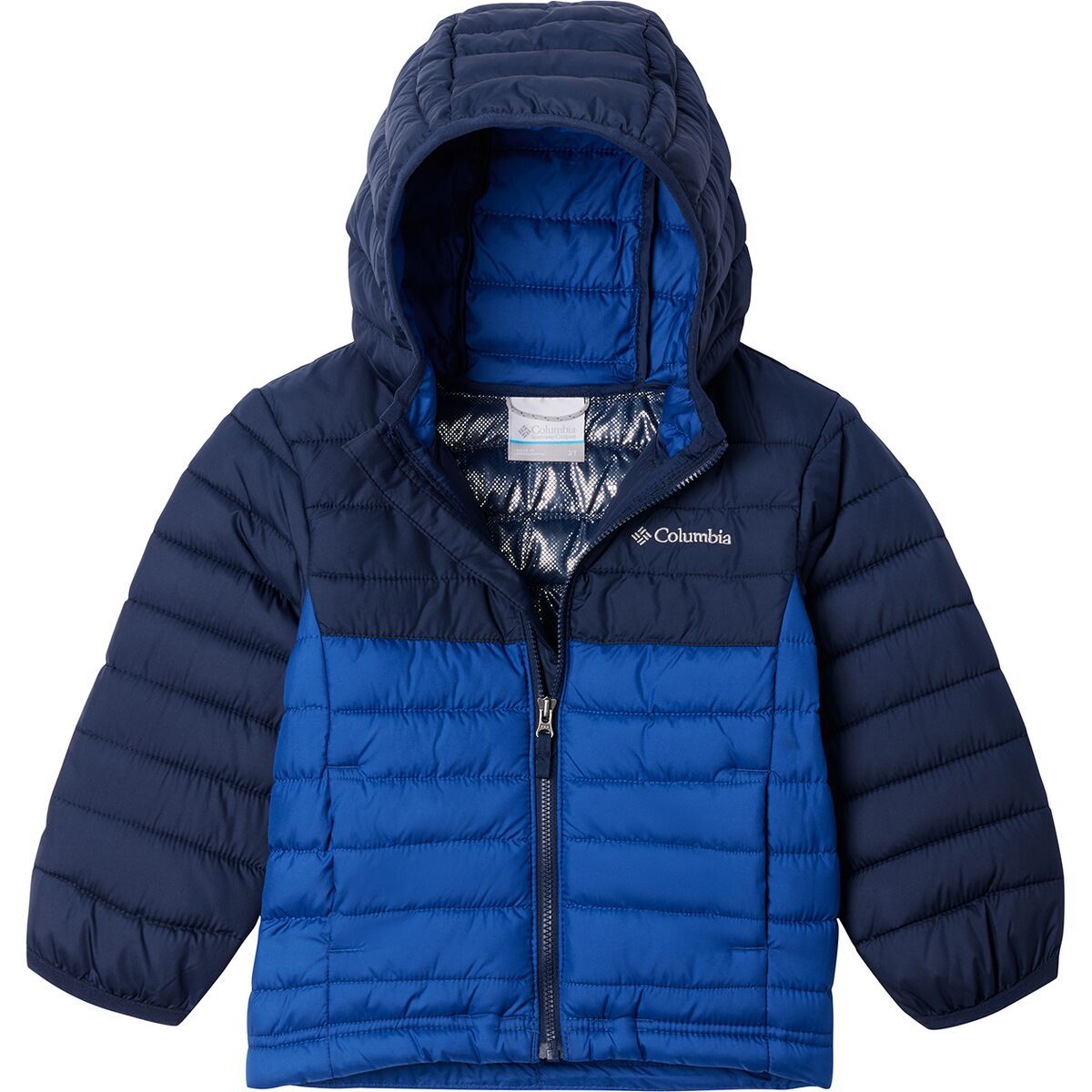Image of Columbia Powder Lite II Hooded Jacket - Toddler Boys' Mountain Blue/Collegiate Navy, 3T
