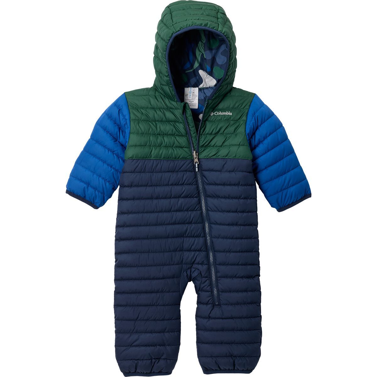 Image of Columbia Powder Lite II Reversible Bunting - Infants' Coll Navy/Rain Forest/Mountain Blue, 0/3M