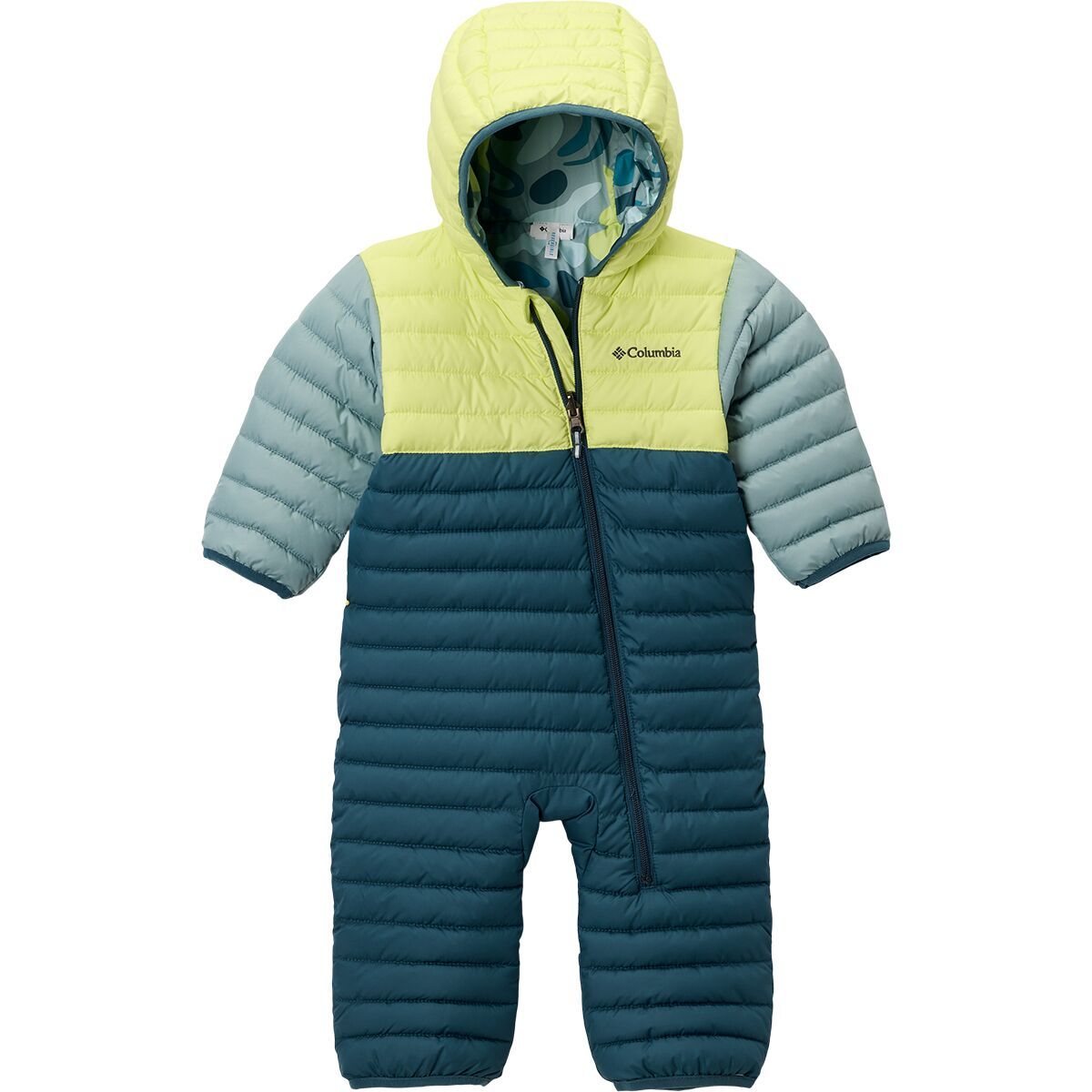 Image of Columbia Powder Lite II Reversible Bunting - Infants' Everblue/Neon Light/Crushed Blue, 6/12M