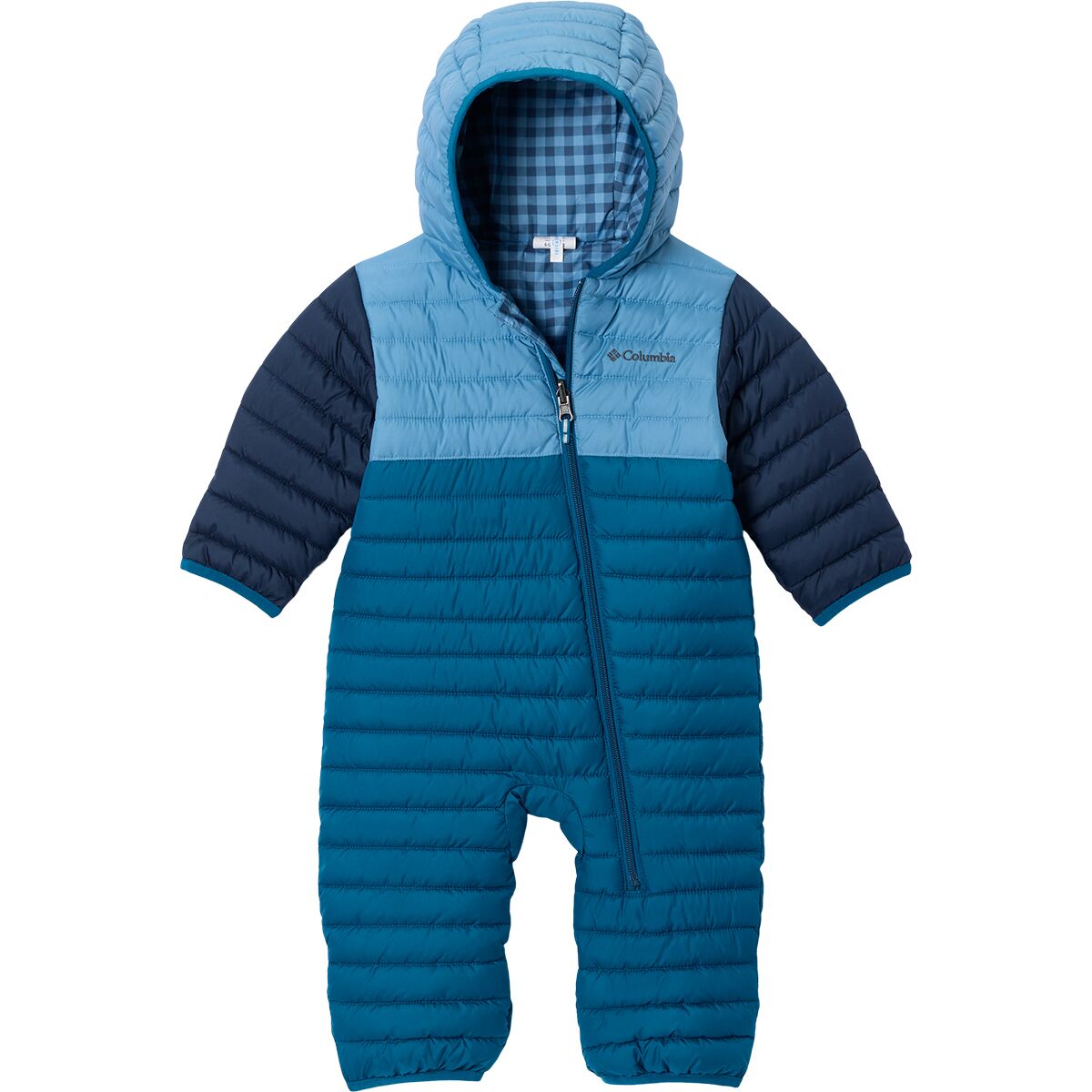 Image of Columbia Powder Lite II Reversible Bunting - Infants' Phoenix Blue/Rainy Day/Collegiate Navy, 18/24M