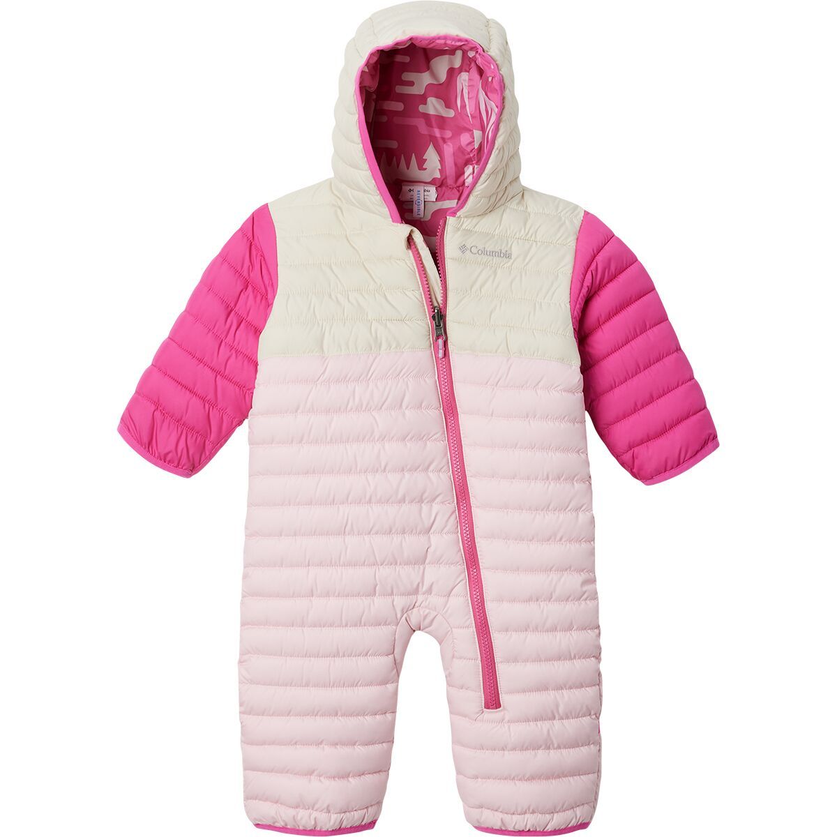 Columbia Powder Lite II Reversible Bunting - Infants' Satin Pink/Chalk/Pink Ice, 6/12M