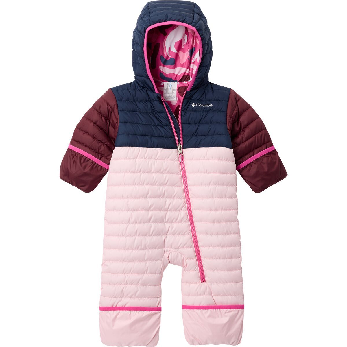 Image of Columbia Powder Lite II Reversible Bunting - Infants' Satin Pink/Coll Navy/Rich Wine, 0/3M