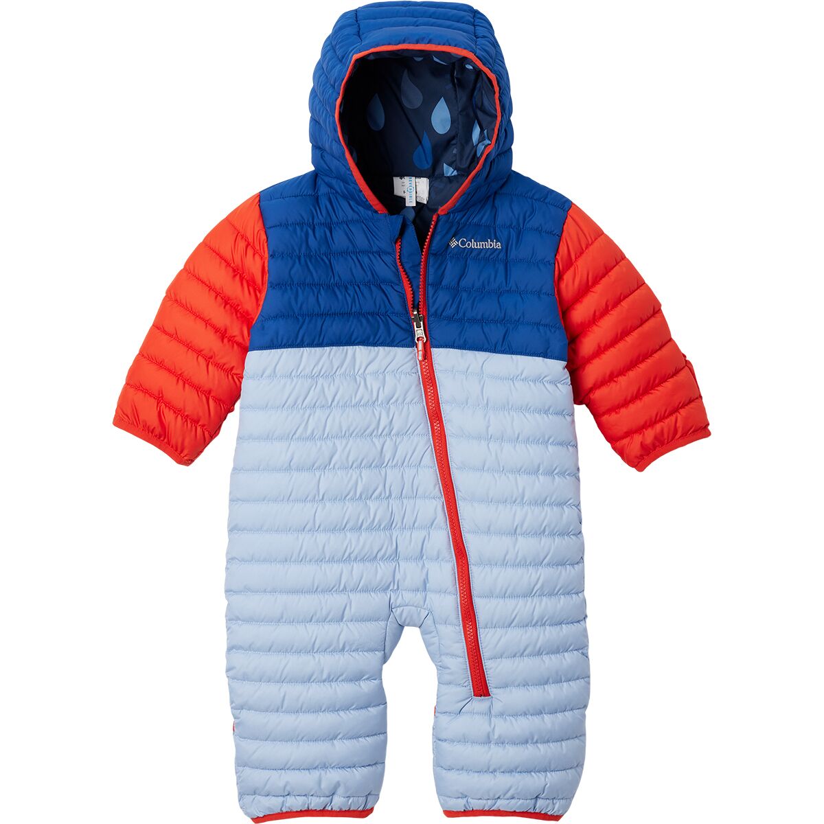 Image of Columbia Powder Lite II Reversible Bunting - Infants' Whisper/Mountain Blue/Spicy, 12/18M