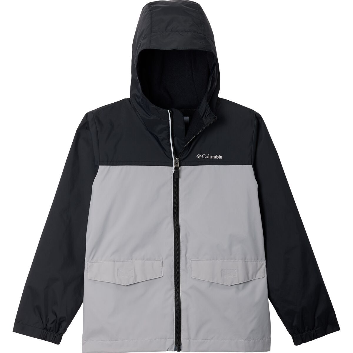 Image of Columbia Rain-Zilla II Jacket - Boys' Black/Columbia Grey, XS