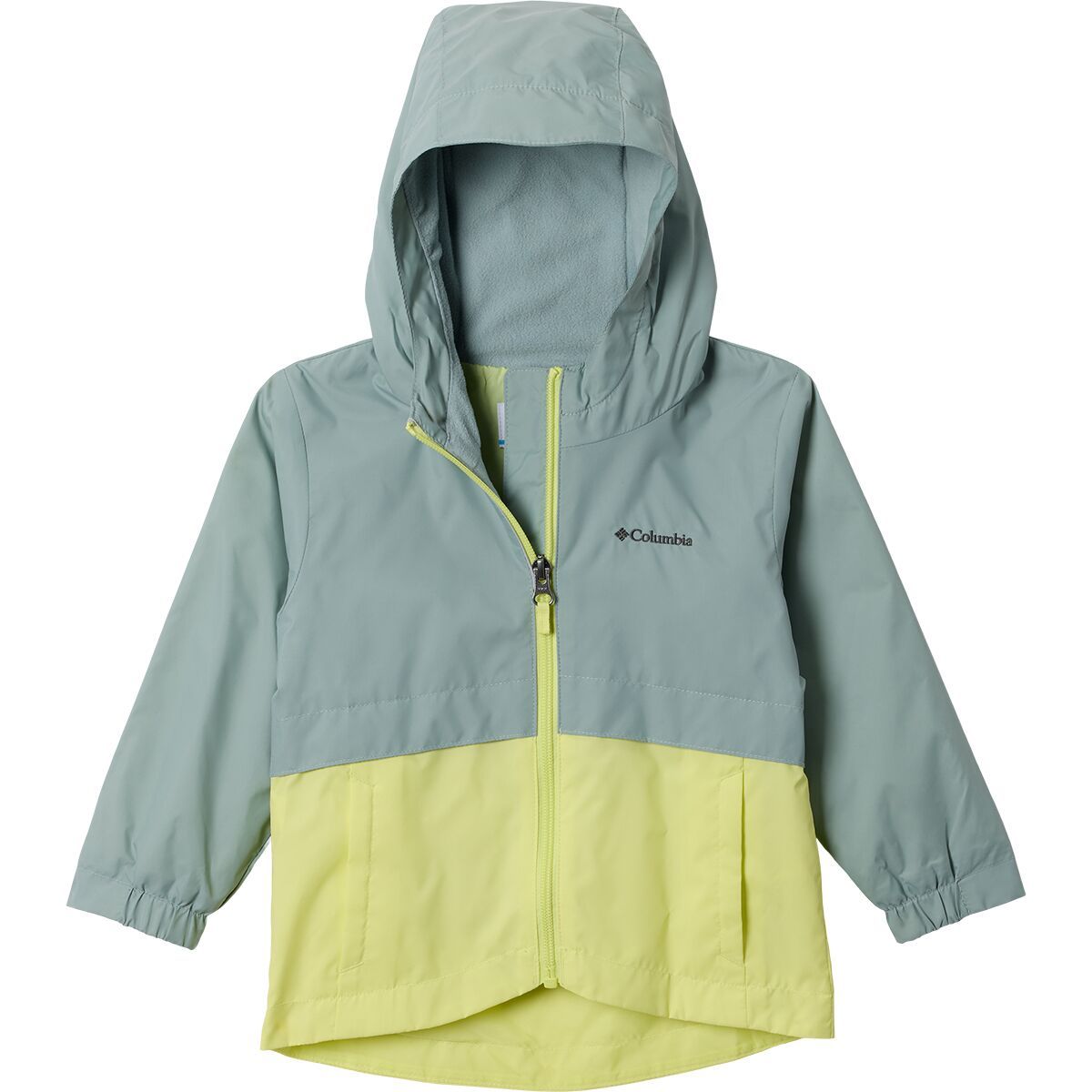 Image of Columbia Rain-Zilla II Jacket - Toddler Girls' Crushed Blue/Neon Light, 4T