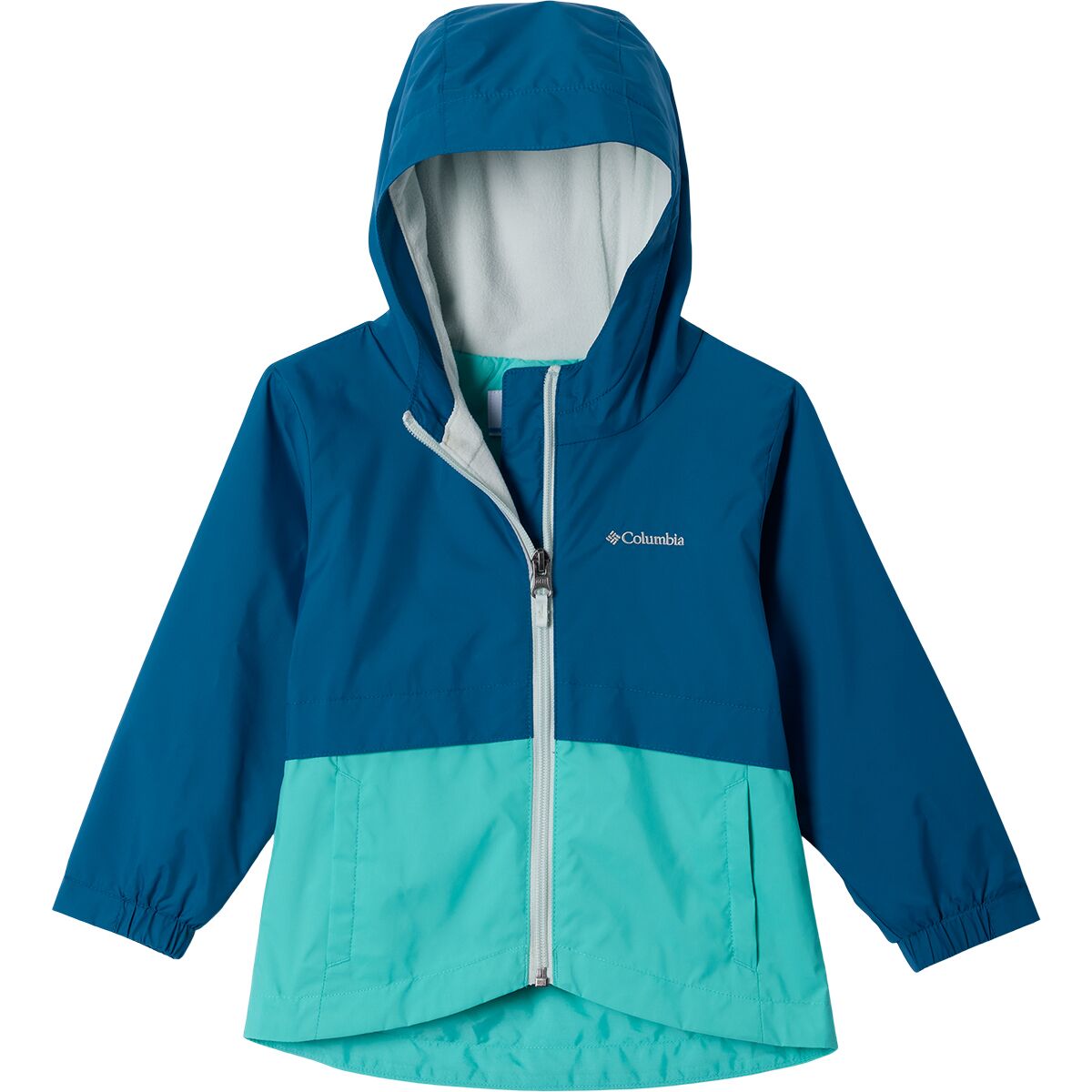 Image of Columbia Rain-Zilla II Jacket - Toddler Girls' Phoenix Blue/Dolphin, 3T