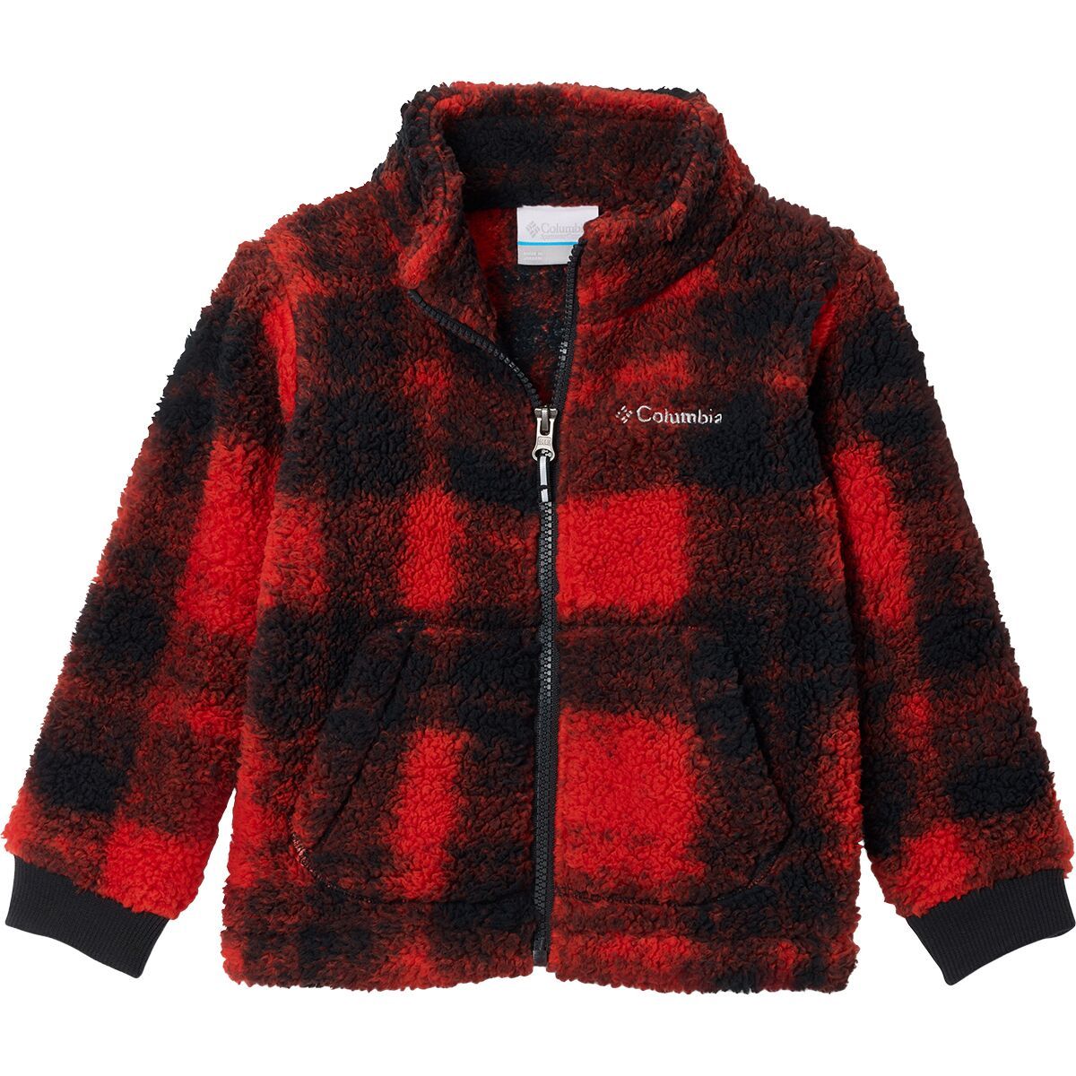 Image of Columbia Rugged Ridge II Print Sherpa Full-Zip Jacket - Toddler Boys' Sail Red Omblur Tonal2, 2T
