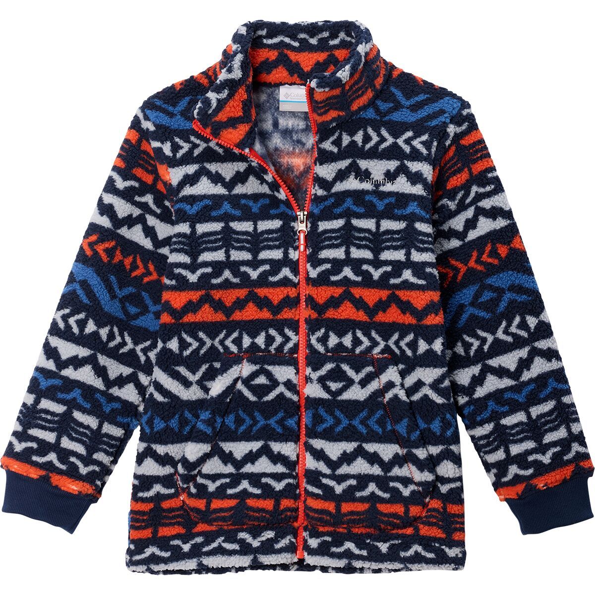 Image of Columbia Rugged Ridge II Printed Sherpa Full-Zip Jacket - Boys' Mountain Blue Madras, S