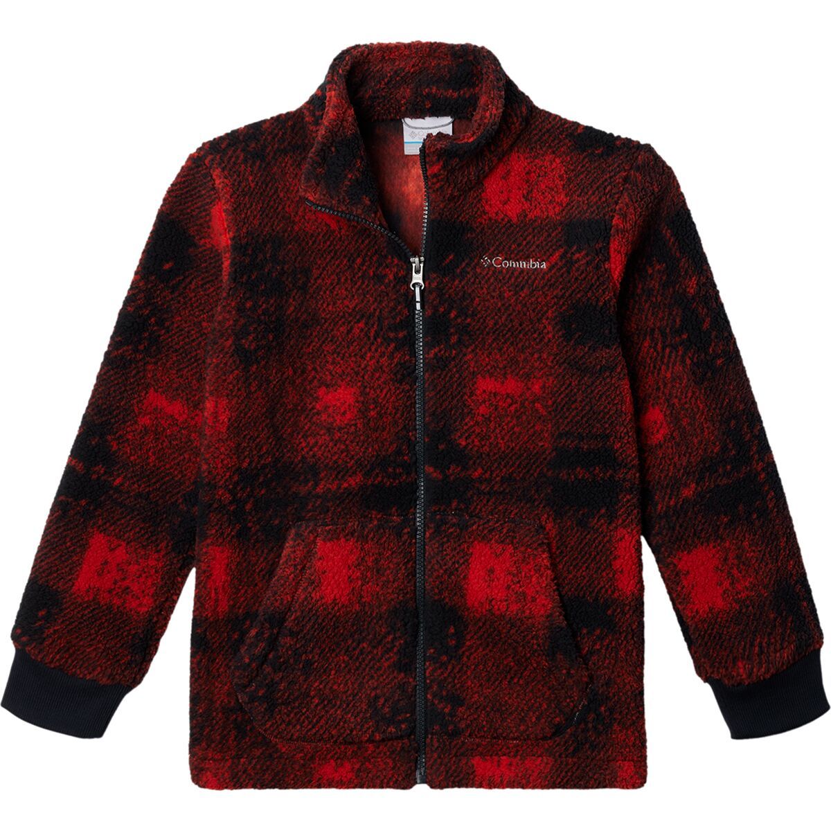 Image of Columbia Rugged Ridge II Printed Sherpa Full-Zip Jacket - Boys' Sail Red Omblur Tonal, XXS
