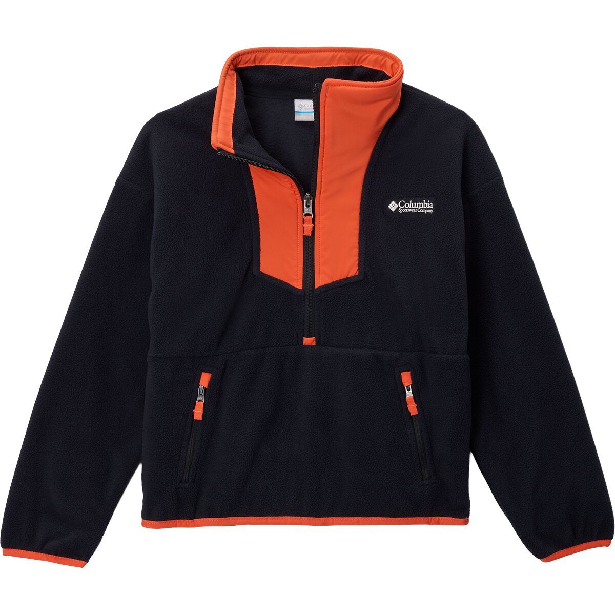 Image of Columbia Sequoia Grove 1/2-Zip Fleece Jacket - Kids' Black/Zing, XL