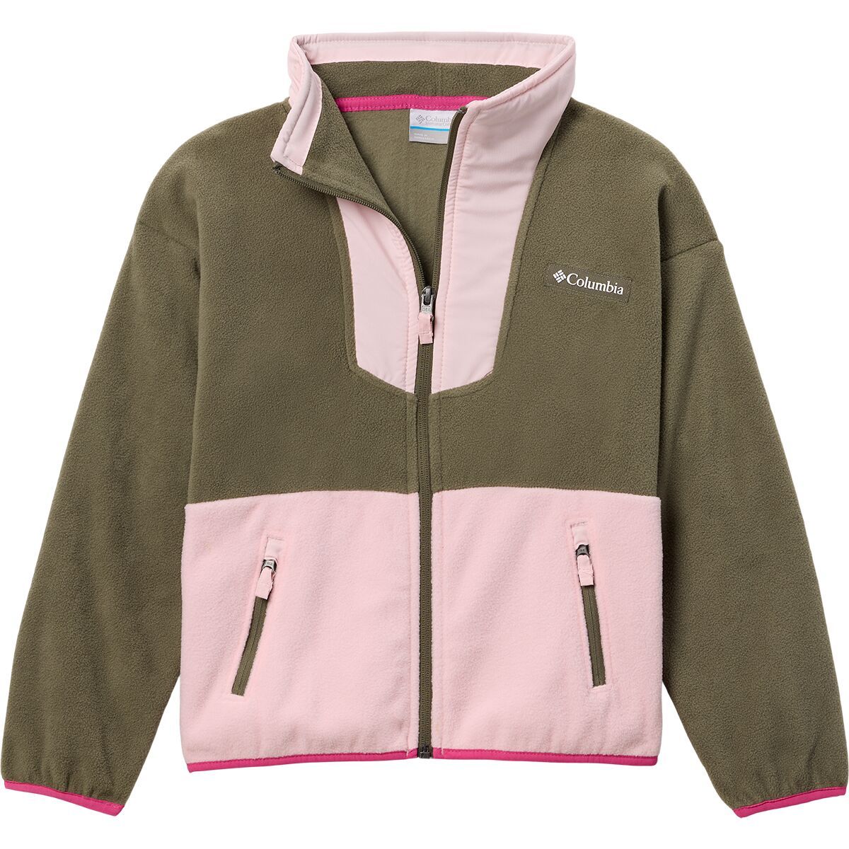 Columbia Sequoia Grove Full-Zip Fleece Jacket - Girls' Stone Green/Satin Pink, XXS