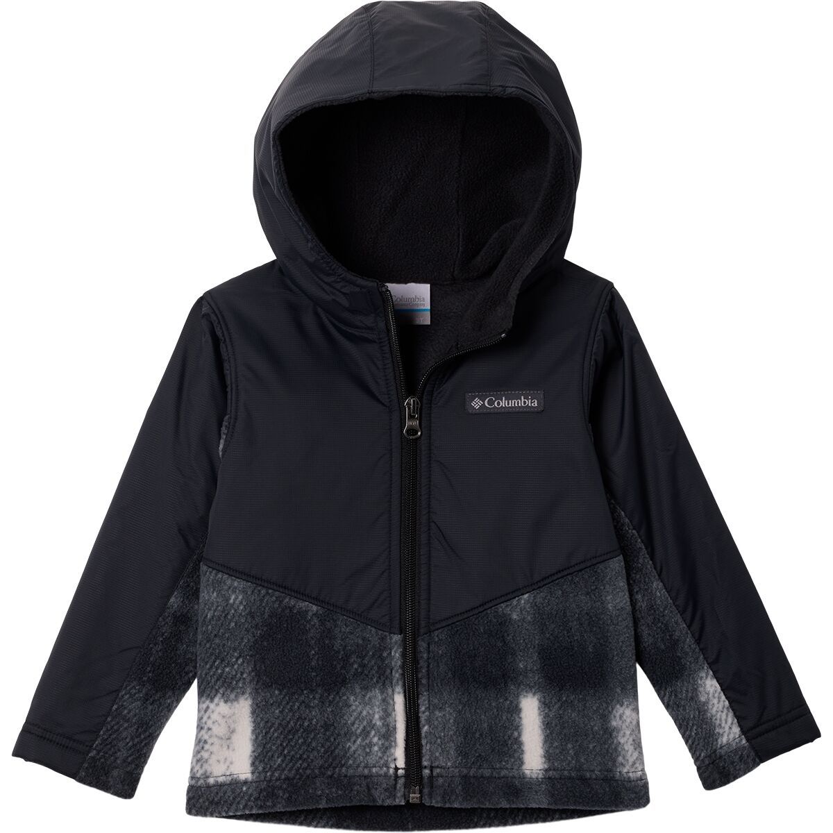 Image of Columbia Steens Mt II Overlay Hoodie - Toddlers' Chalk Omblur Tonal/Black, 4T