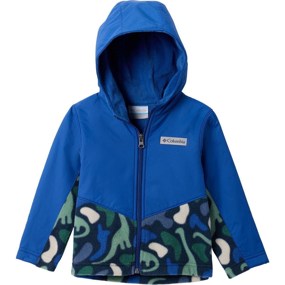Image of Columbia Steens Mt II Overlay Hoodie - Toddlers' Coll Navy Dinoflauge/Mountain Blue, 2T