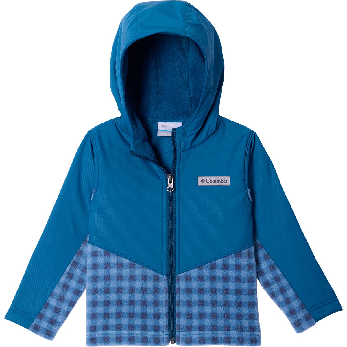 Image of Columbia Steens Mt II Overlay Hoodie - Toddlers' Rainy Day Gingham/Phoenix Blue, 2T