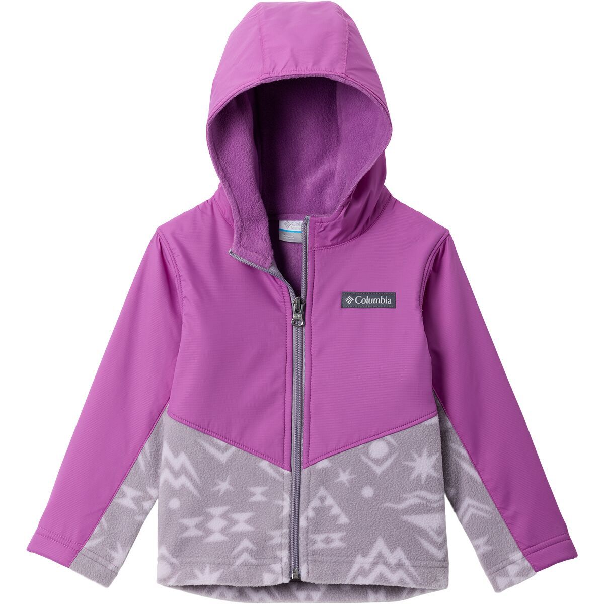 Image of Columbia Steens Mt II Overlay Hoodie - Toddlers' Shale Purple Peaked Tonal/Razzle, 3T