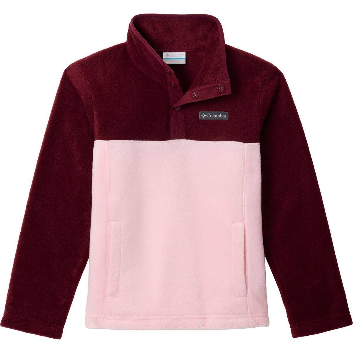 Image of Columbia Steens Mtn II 1/4 Snap Fleece Pull-Over - Kids' Satin Pink/Rich Wine, L