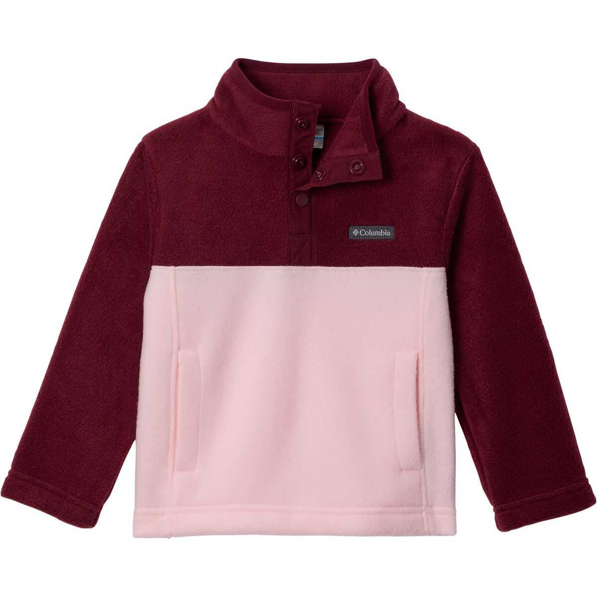 Image of Columbia Steens Mtn II 1/4 Snap Fleece Pull-Over - Toddlers' Satin Pink/Rich Wine, 4T