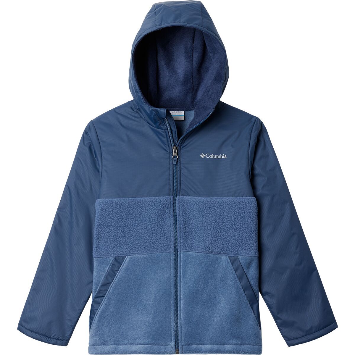 Columbia Steens Mtn II Novelty Hooded Fleece Jacket - Boys' Dark Mountain/Collegiate Navy, XL