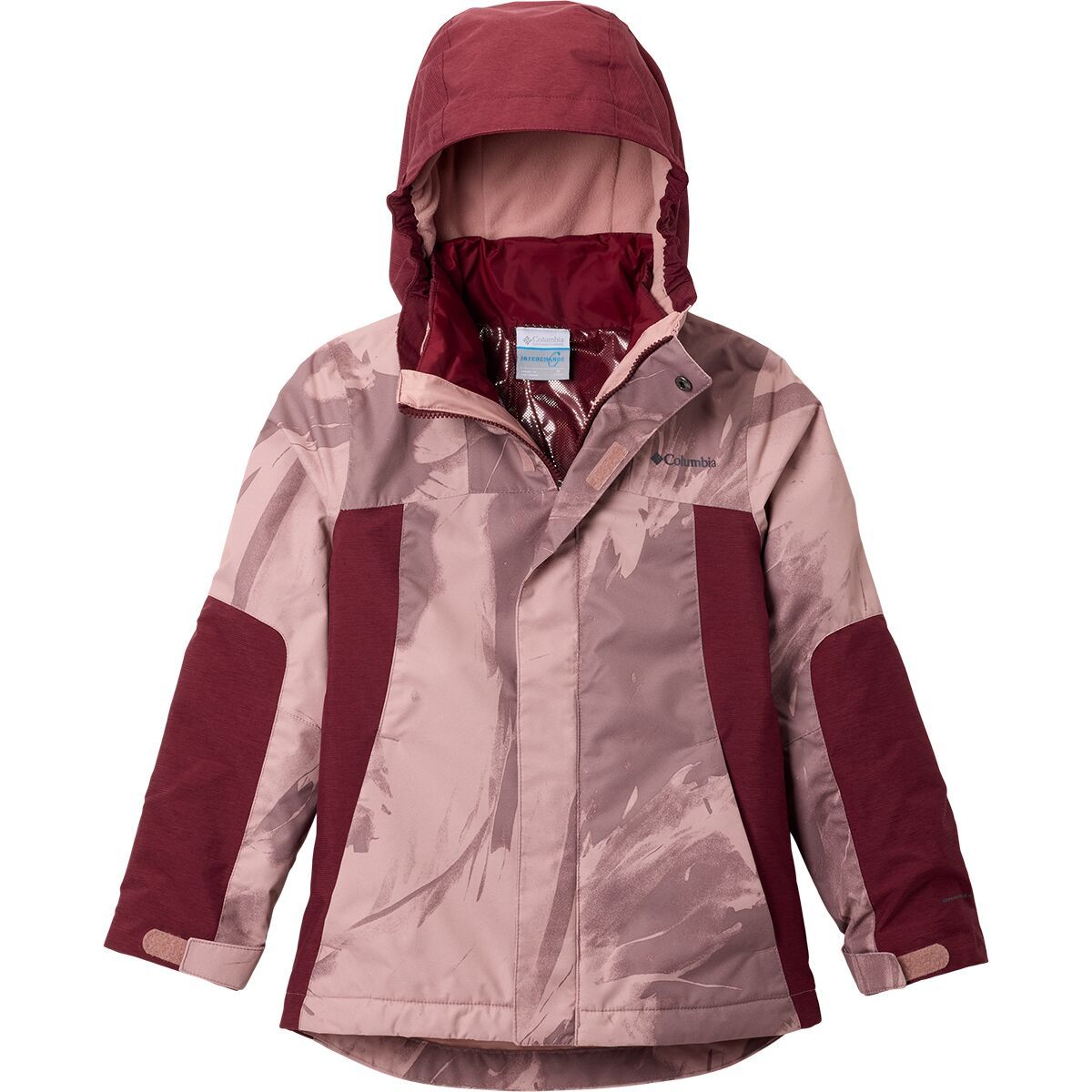 Image of Columbia Whirlibird III Interchange Jacket - Girls' Fig Snowflight Tonal/Rich Wine, M