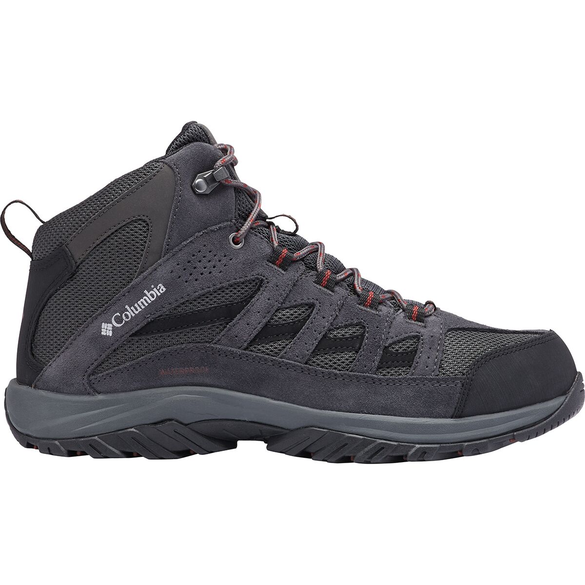 Image of Columbia Crestwood Mid Waterproof Hiking Boot - Men's Dark Grey/Deep Rust, 11.0