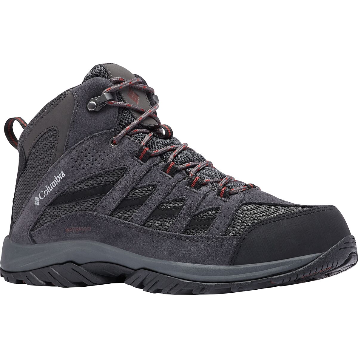 Columbia Men’s Crestwood Mid Waterproof Gray and Red Waterproof Hiking Boot Columbia Crestwood Mid Waterproof Hiking Boots Men main image 4