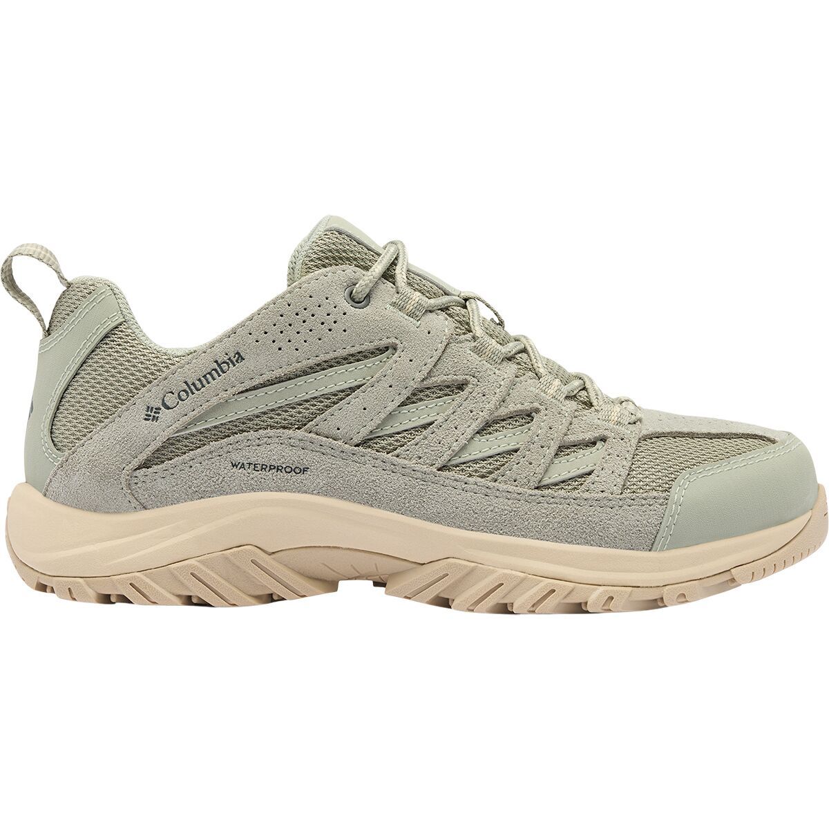 Image of Columbia Crestwood Waterproof Hiking Shoe - Women's Grey Green/Ancient Fossil, 10.0
