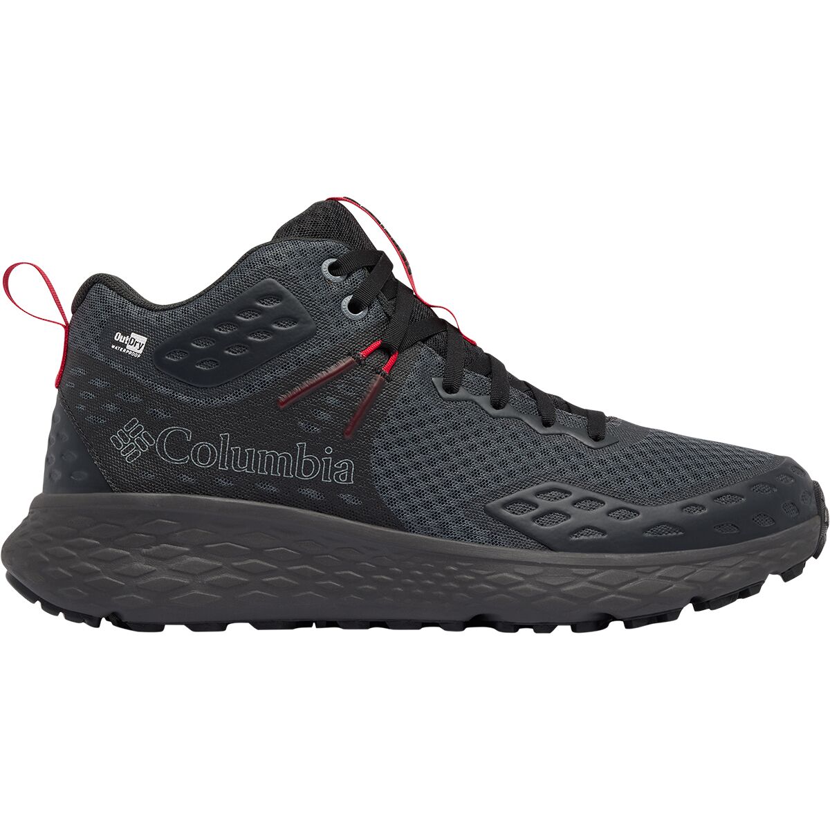 Image of Columbia Konos TRS Outdry Mid Hiking Shoe - Men's Dark Grey/Mountain Red, 10.0