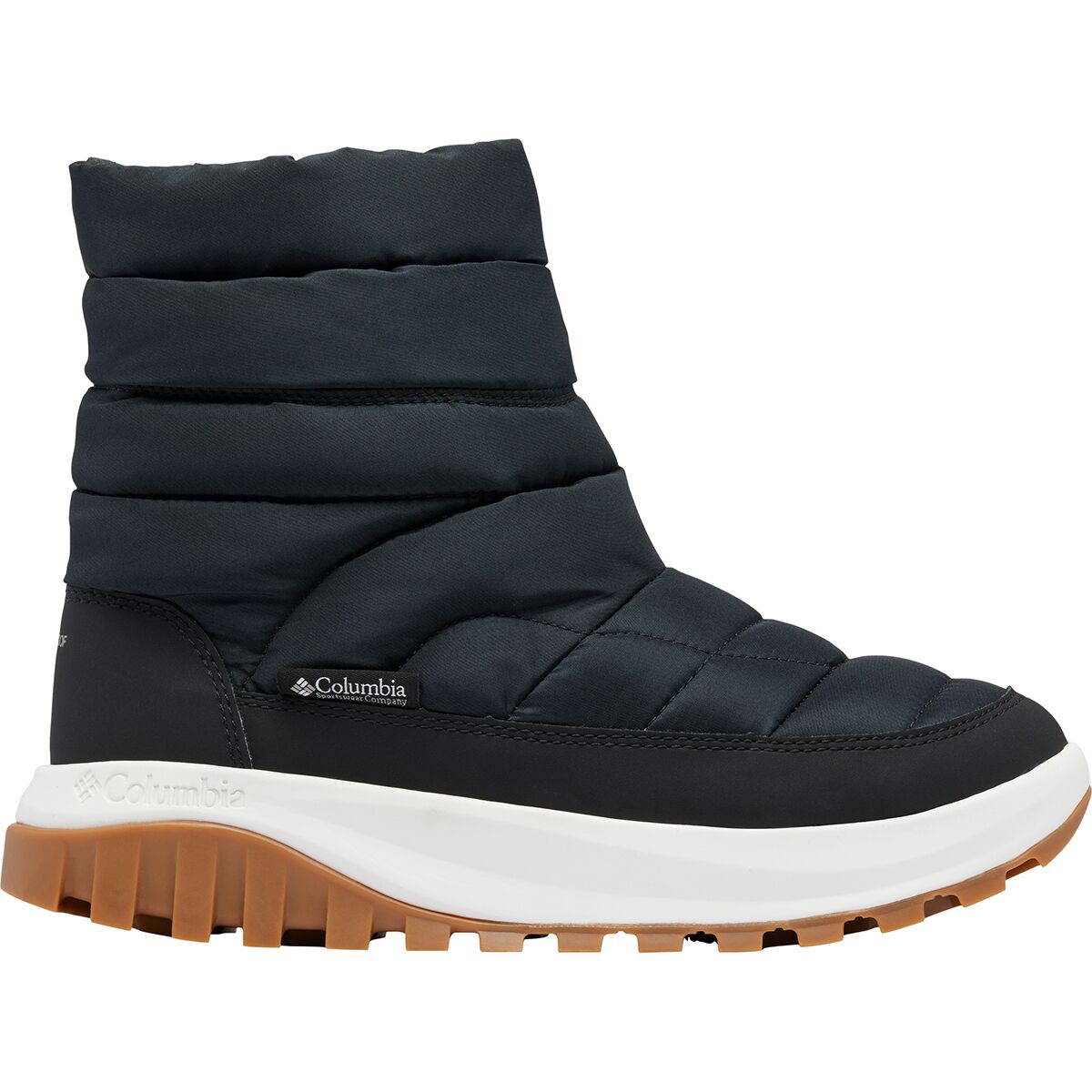 Image of Columbia Snowtrot Mid Wide Boot - Women's Black/Sea Salt, 7.0