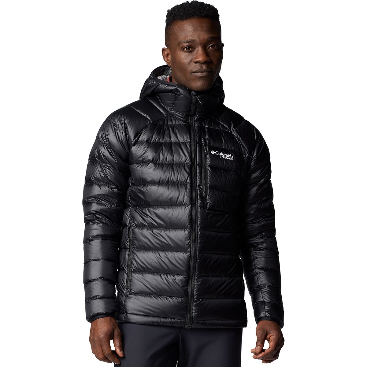 Image of Columbia Arctic Crest Down Hooded Jacket - Men's Black, L