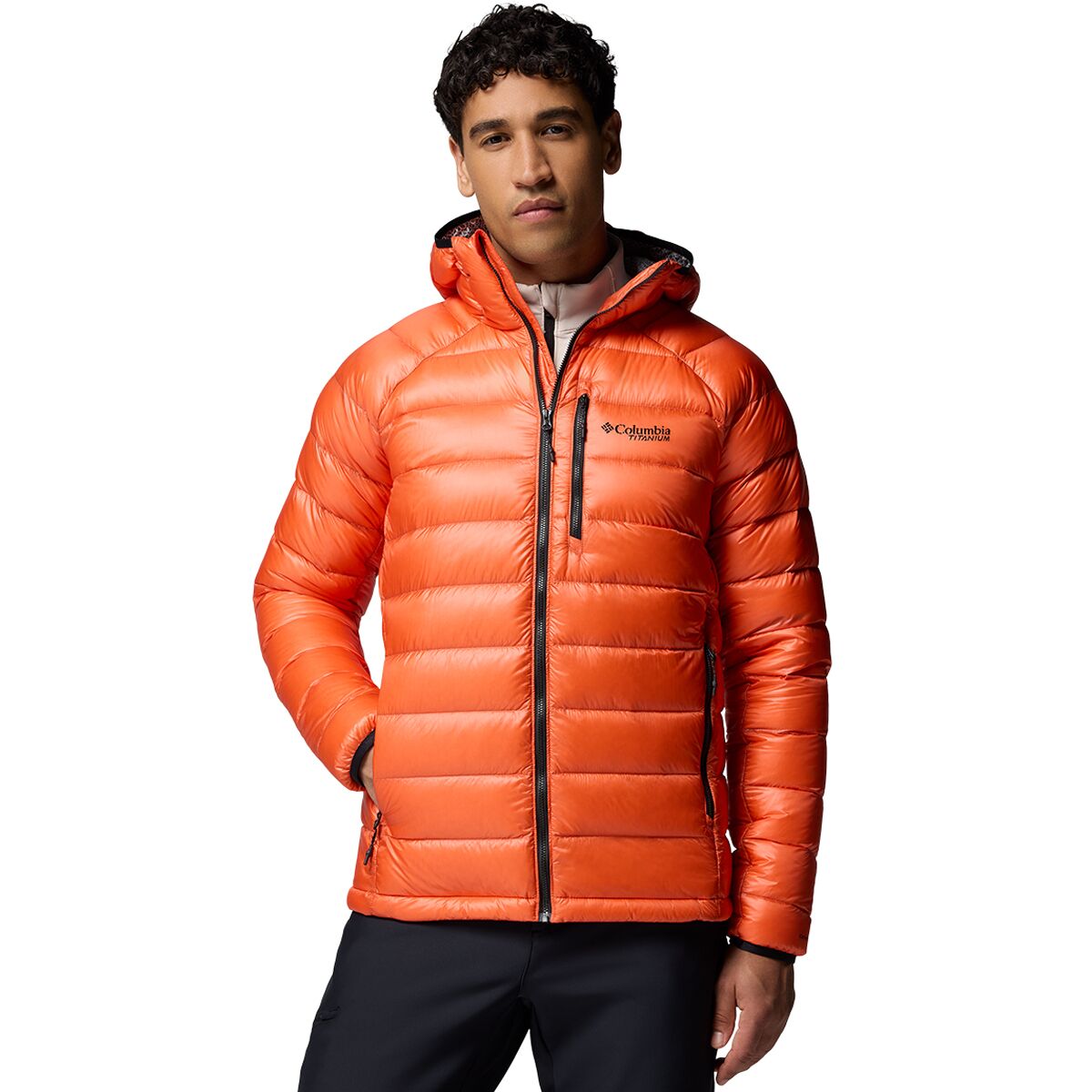 Image of Columbia Arctic Crest Down Hooded Jacket - Men's Zing, L