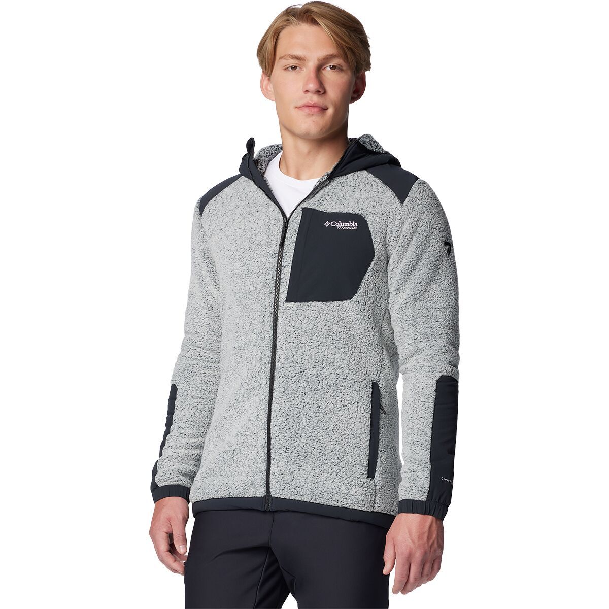 Image of Columbia Arctic Crest Sherpa Full-Zip Jacket - Men's White/Black, XL
