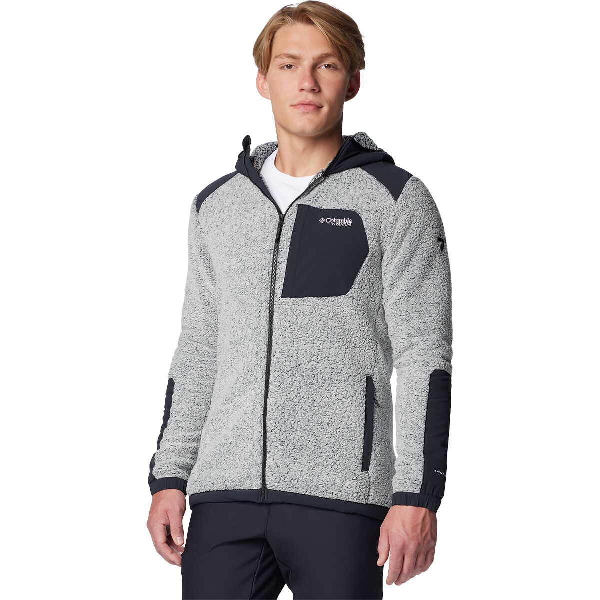 Image of Columbia Arctic Crest Sherpa Full-Zip Jacket - Men's White/Black, XL