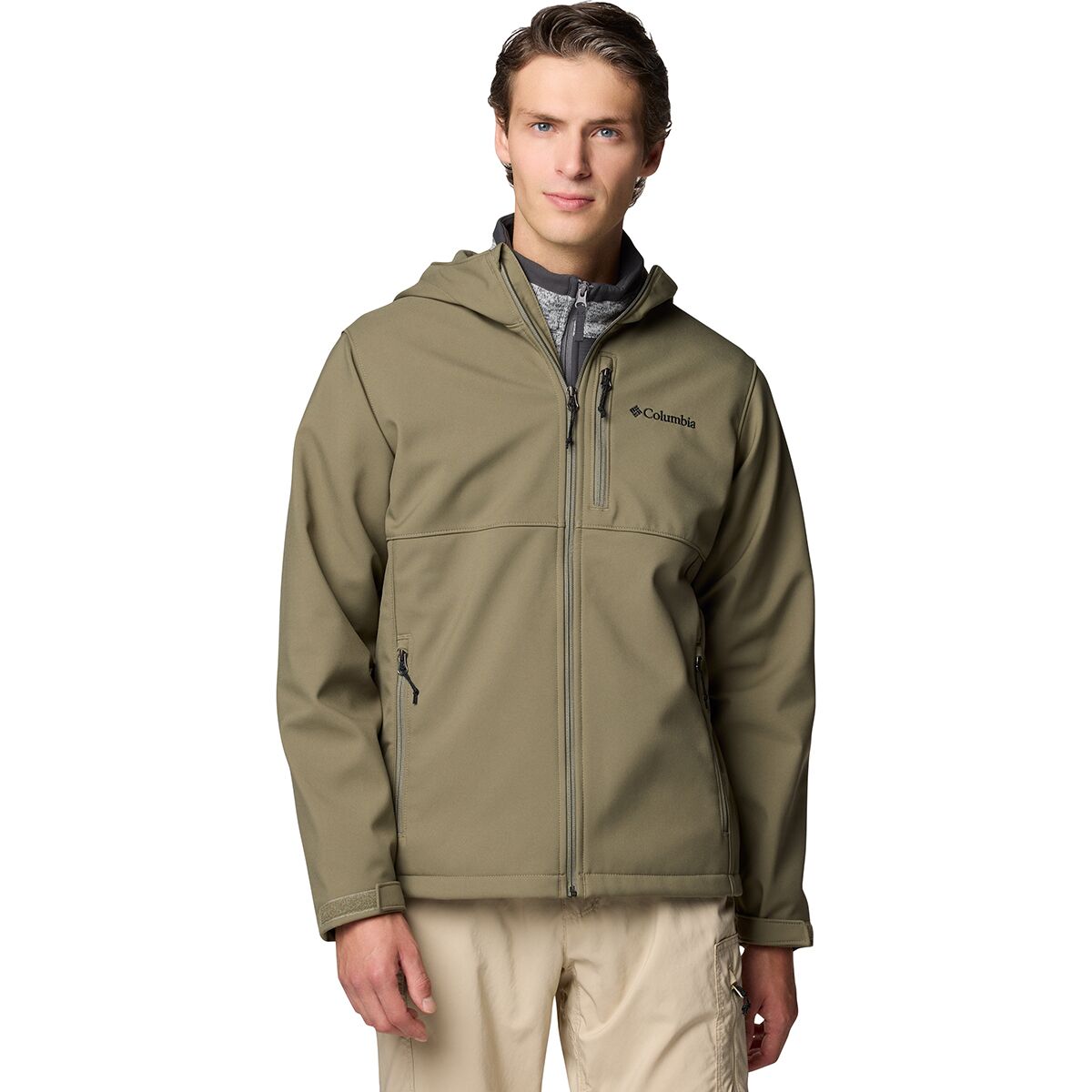 Image of Columbia Ascender II Hooded Softshell Jacket - Men's Stone Green, M