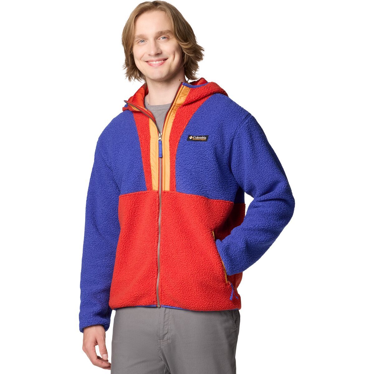 Columbia Backbowl II Remastered Full-Zip Hoodie - Men's Clematis Blue/Sail Red, XXL