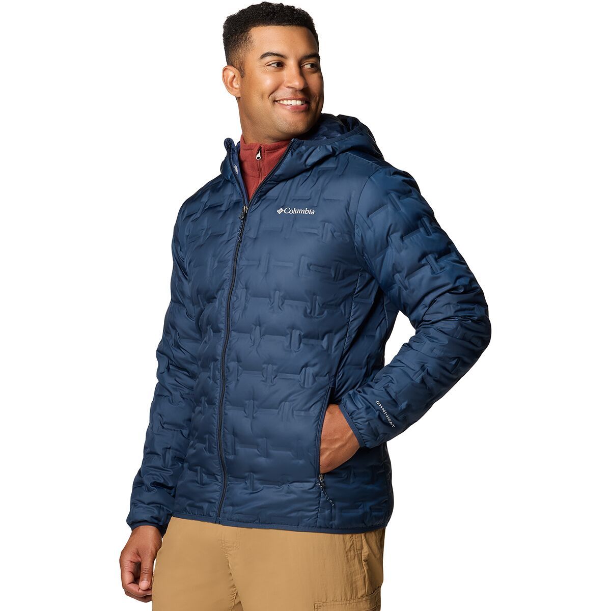 Image of Columbia Delta Ridge II Down Hooded Jacket - Men's Collegiate Navy, XXL