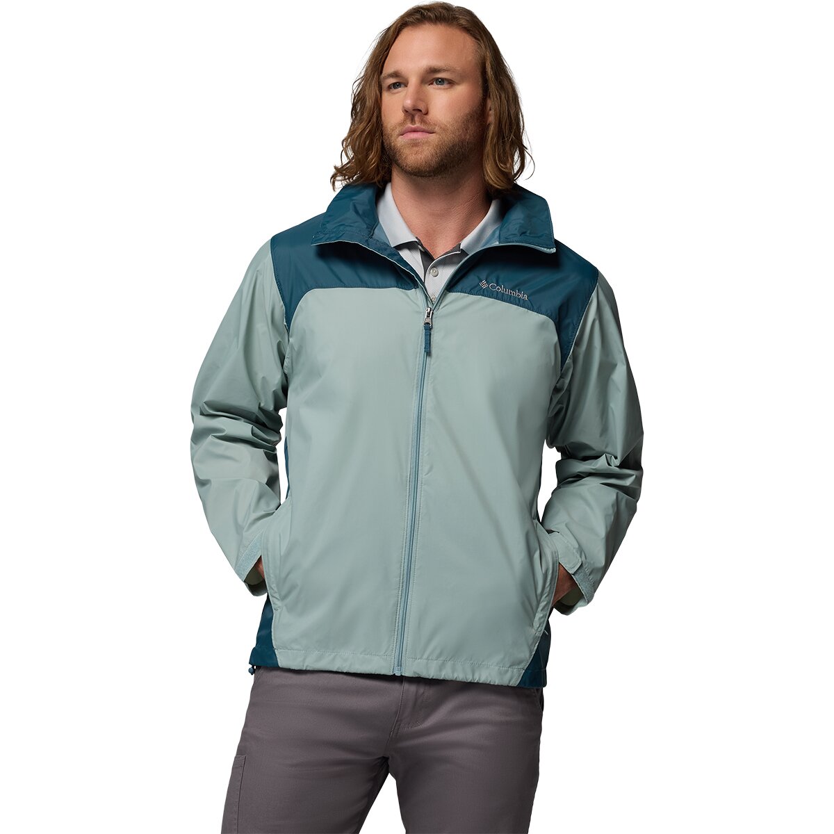 Image of Columbia Glennaker Lake II Rain Jacket - Men's Crushed Blue/Everblue, XL