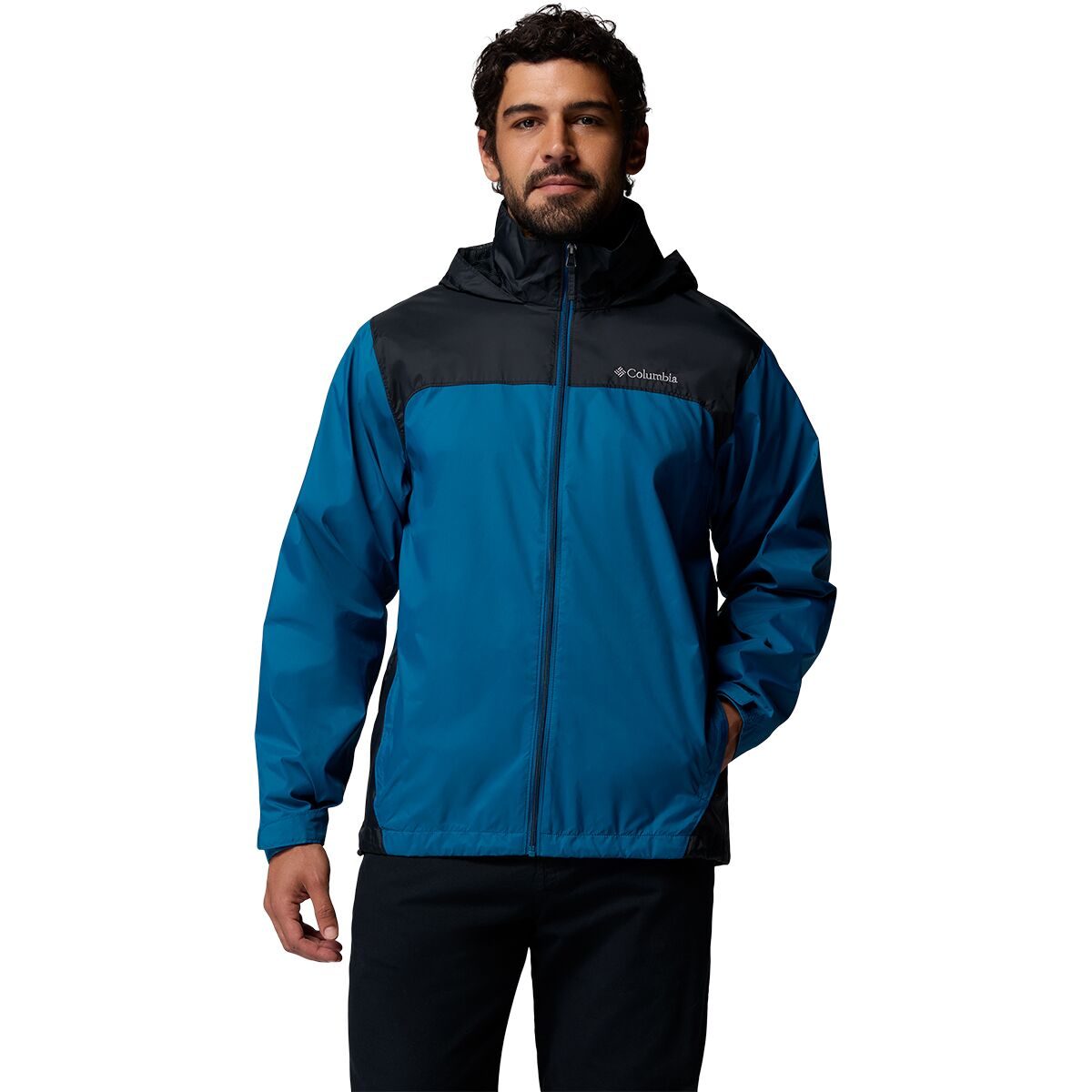 Image of Columbia Glennaker Lake II Rain Jacket - Men's Phoenix Blue/Black, XXL