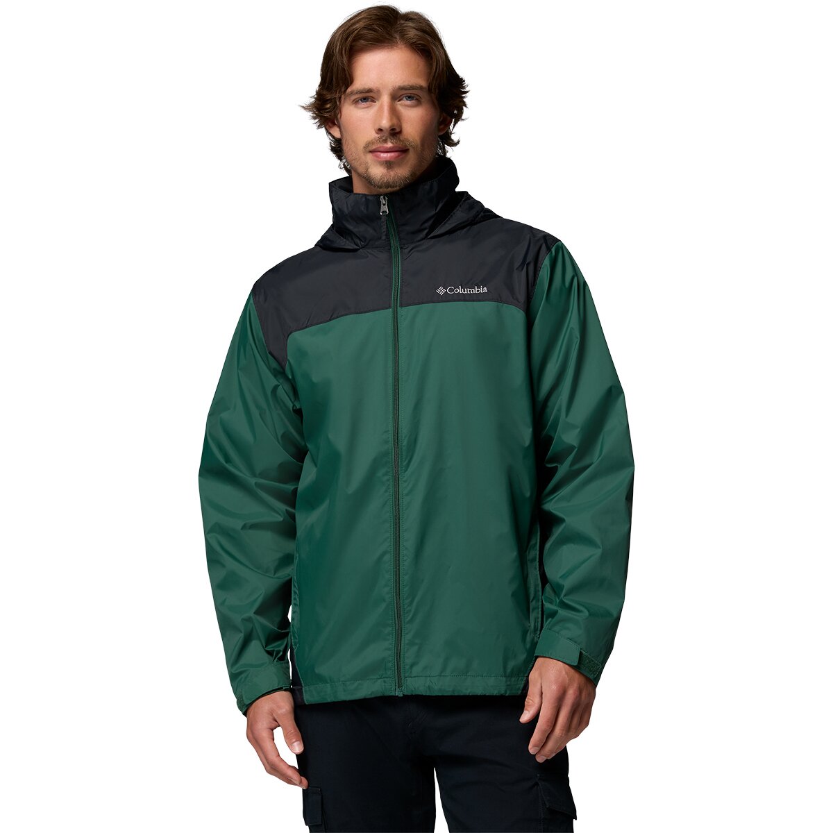 Image of Columbia Glennaker Lake II Rain Jacket - Men's Rain Forest/Black2, L