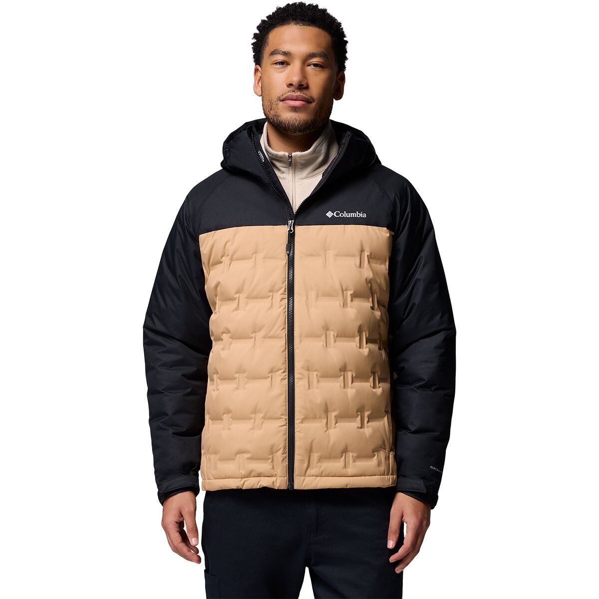 Image of Columbia Grand Trek III Down Hooded Jacket - Men's Canoe/Black, XXL