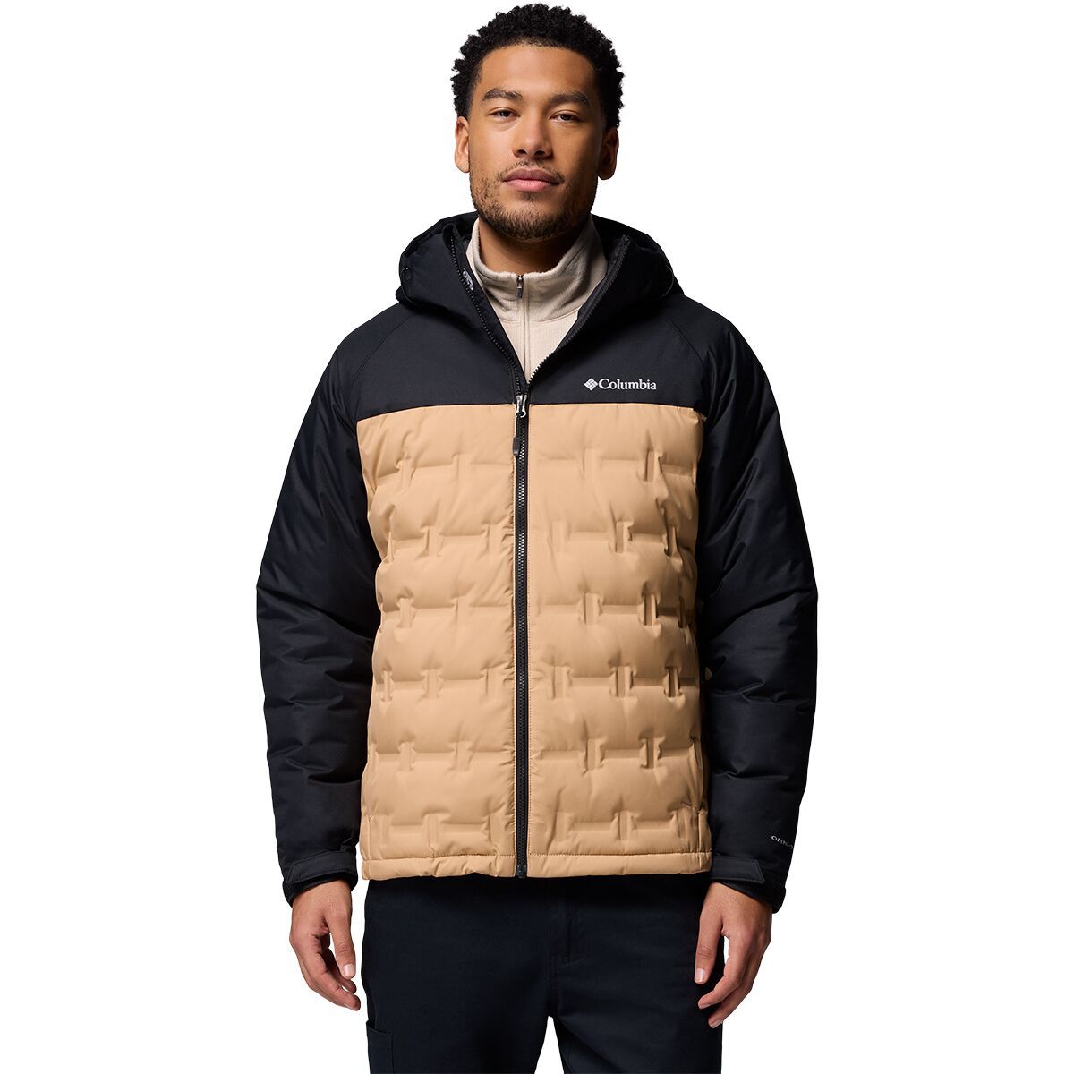 Image of Columbia Grand Trek III Down Hooded Jacket - Men's Canoe/Black, XXL