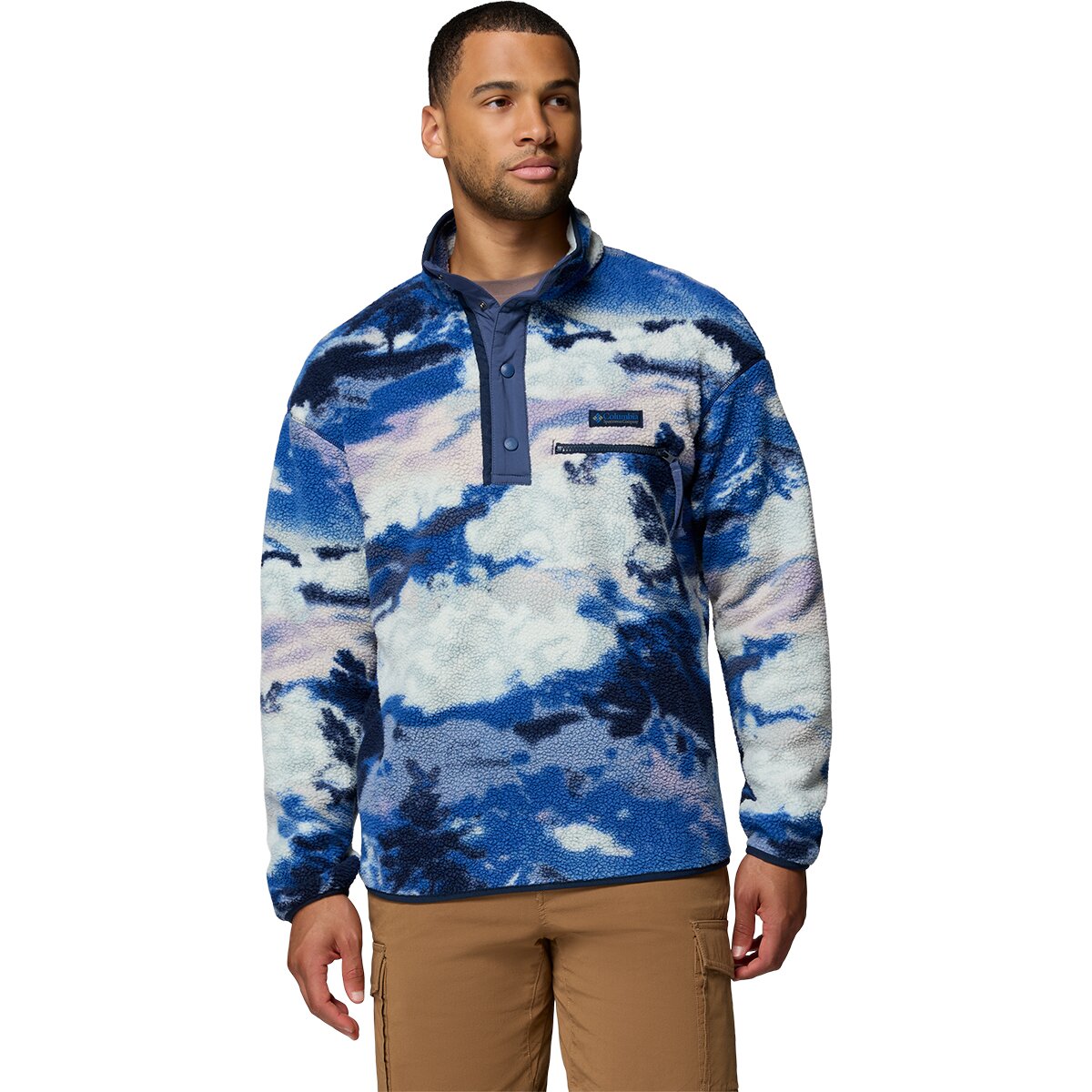 Image of Columbia Helvetia II Printed 1/2-Snap Fleece - Men's Collegiate Navy/Dreaming, M