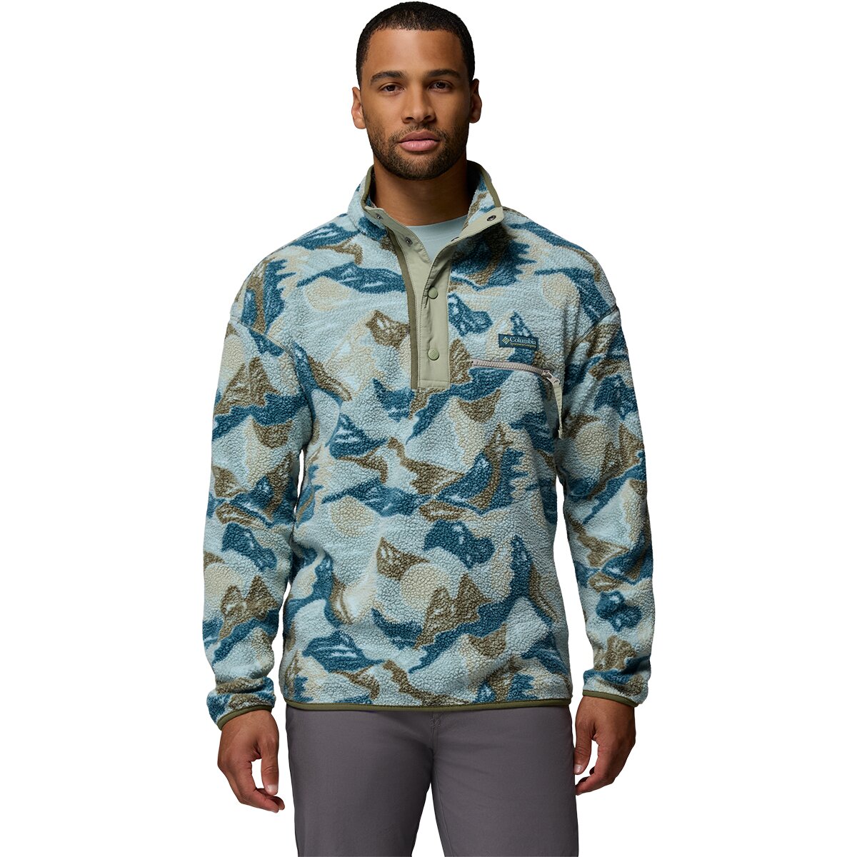 Image of Columbia Helvetia II Printed 1/2-Snap Fleece - Men's Safari/Sunscapes, S