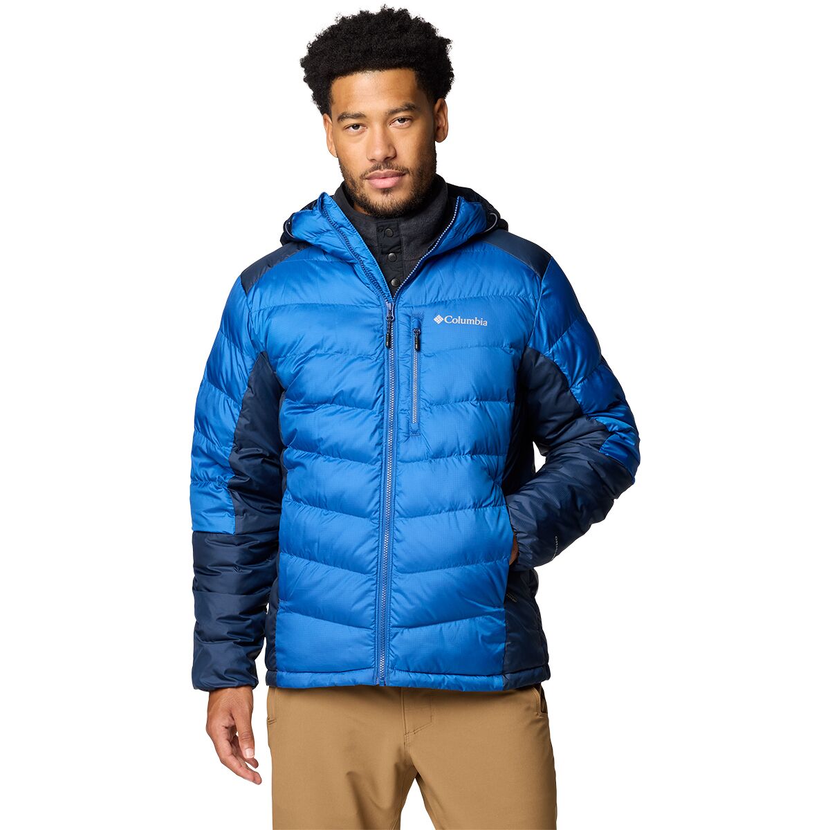 Image of Columbia Labyrinth Loop II Hooded Jacket - Men's Mountain Blue/Collegiate Navy, XXL