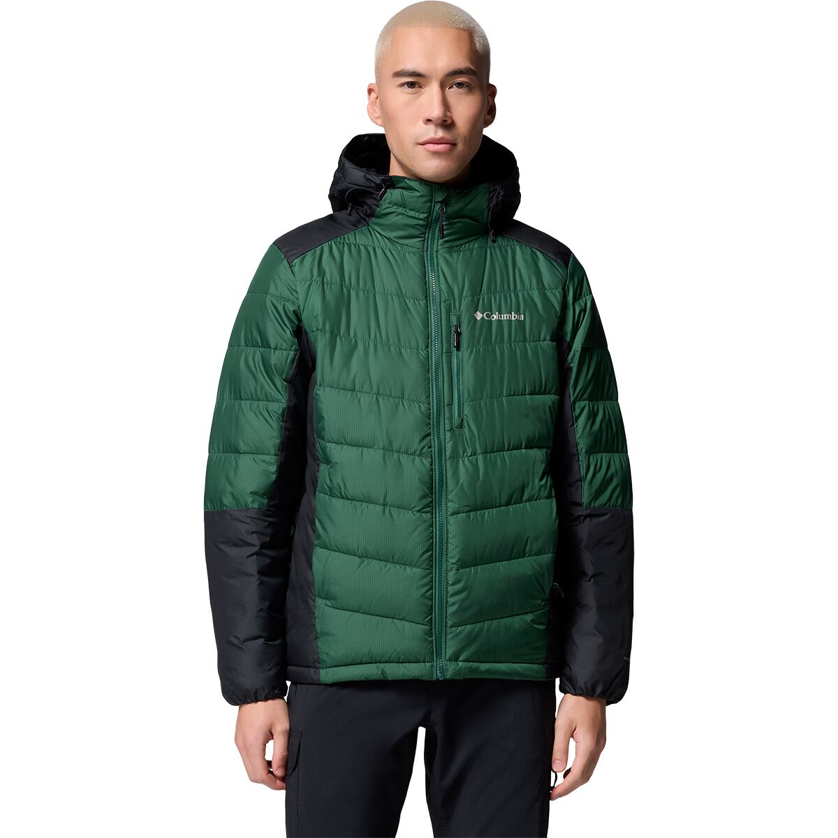 Image of Columbia Labyrinth Loop II Hooded Jacket - Men's Rain Forest/Black, S