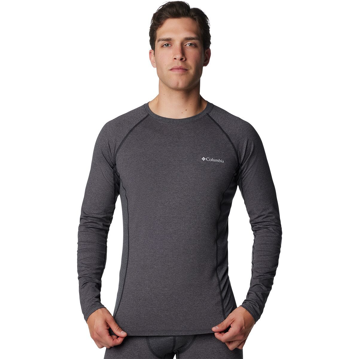 Image of Columbia Omni-Heat Lightweight Baselayer Crew - Men's Black Heather, M