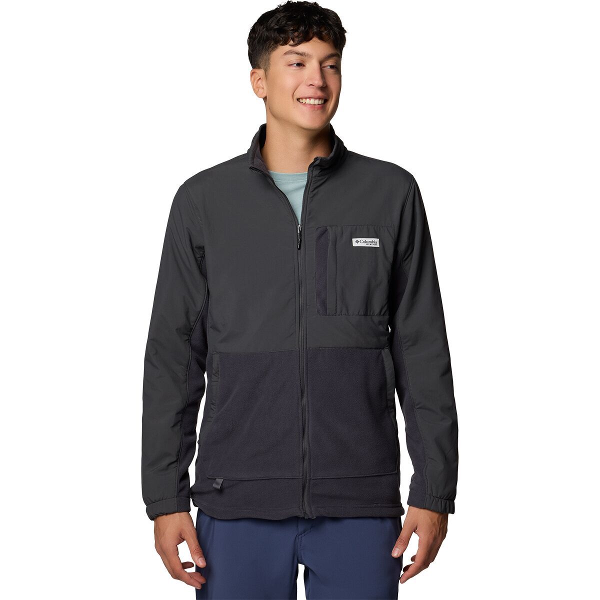 Image of Columbia PFG Uncharted Full-Zip Fleece - Men's Shark/Shark, L