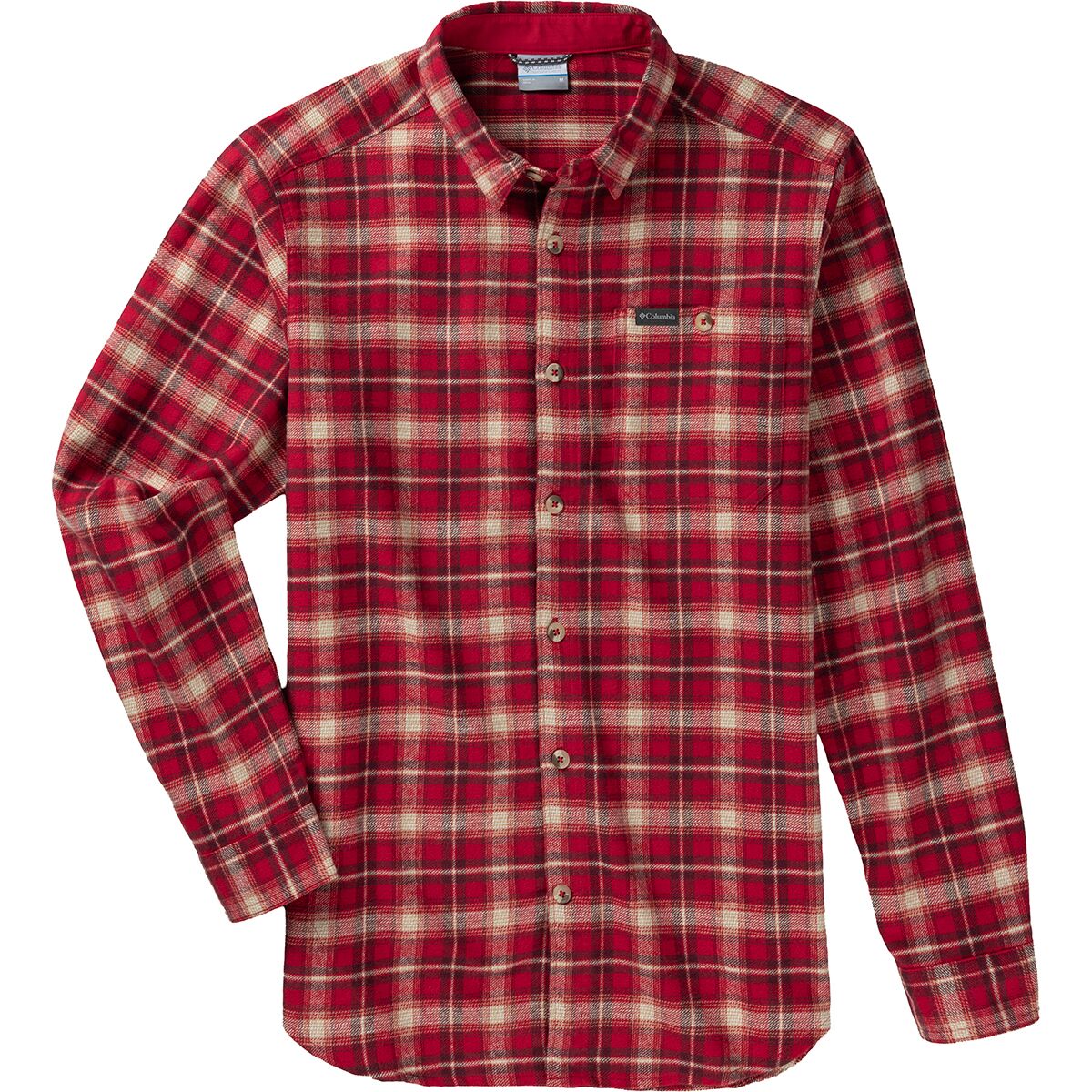 Image of Columbia Pitchstone Heavyweight Flannel II - Men's Mountain Red Railway Tartan, L