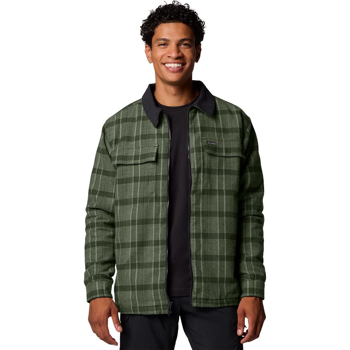 Columbia Pitchstone Heavyweight Shirt Jacket - Men's Greenscape Boro Plaid, S